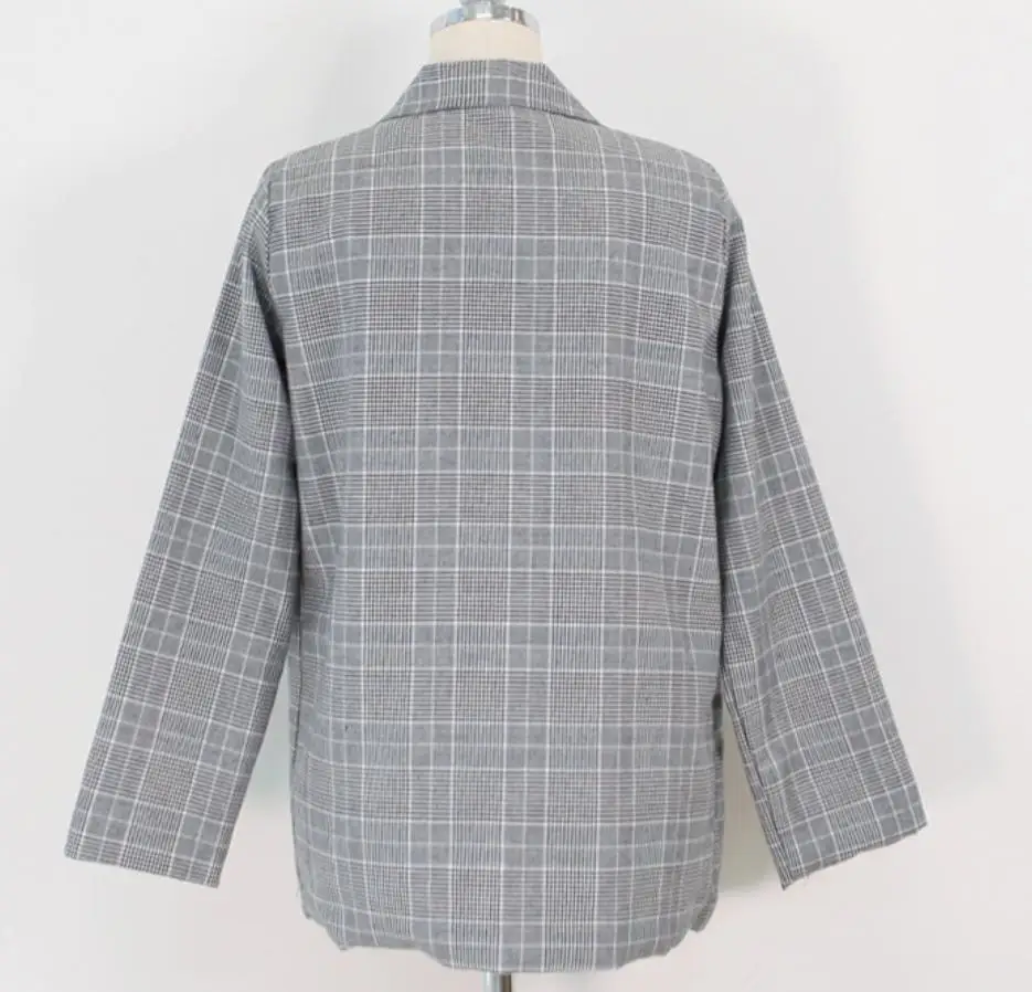 

2020 spring autumn retro new casual blazer women plaid long-sleeved small suit jacket