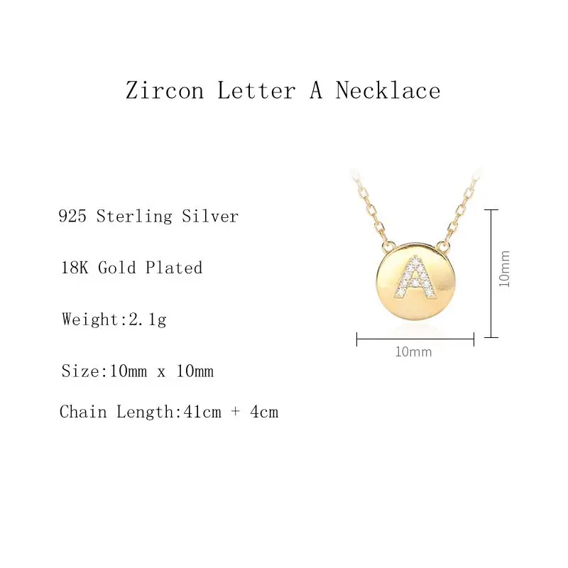 Ожерелье из стерлингового серебра 925 пробы с цирконием и надписью Золотое