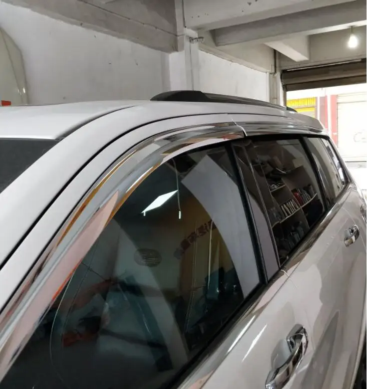 

ABS Chrome plastic Window Visor Vent Shades Sun Rain Guard car accessories for Jeep Compass 2017 2018 car styling