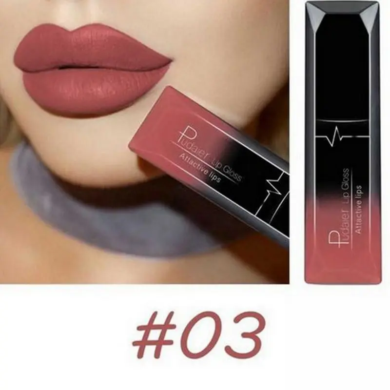 03 Pudaier beauty блеск для губ матовый оттенок жидкая помада макияж Водонепроницаемая Матовая жидкая губная помада Batom mate Cosmetics - Цвет: 03