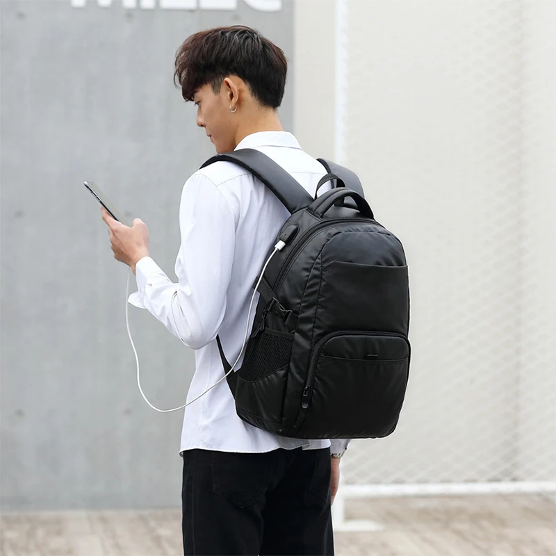 Рюкзак мужской школьный водонепроницаемый черный | Багаж и сумки