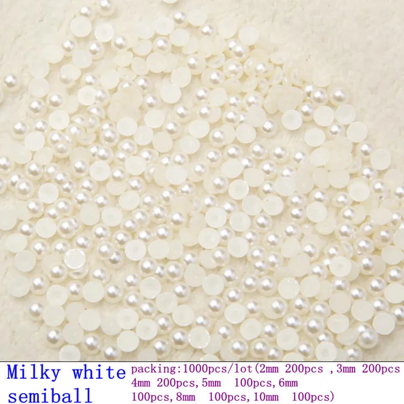 Ручные аксессуары цвета слоновой кости 1000 смешанный размер от 2 мм до 10 крафт АБС