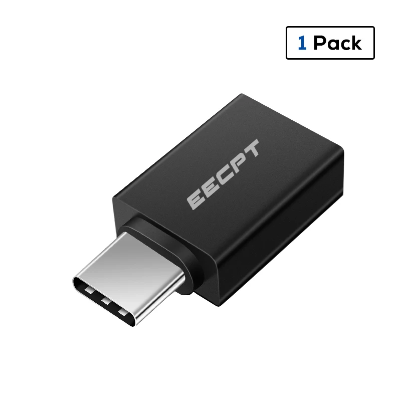 EECPT OTG type-C адаптер USB type C к USB 3,0 зарядное устройство конвертер данных адаптер для Macbook samsung Galaxy S9 S8 huawei One Plus - Цвет: 1 Pack Black
