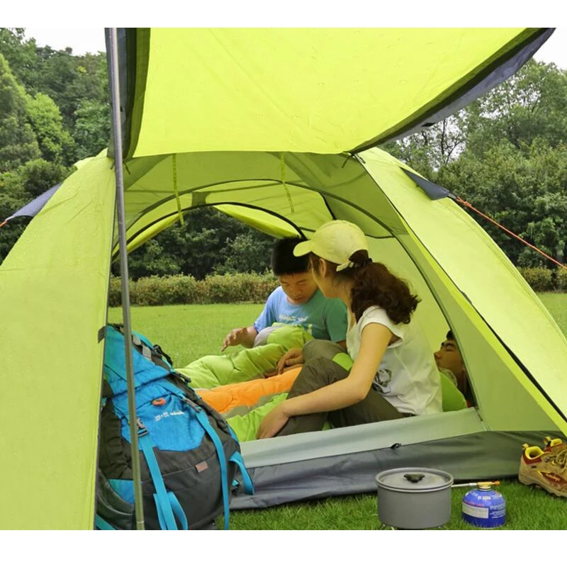 Hewolf ветрозащитный Водонепроницаемый Туристическая палатка 3 человек Двойной
