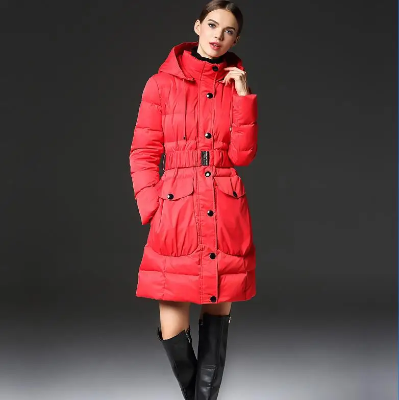 New women winter jackets long parka 2019 Fashion red Slim Hooded warm down coat Winter Jacket Female Outwear | Женская одежда