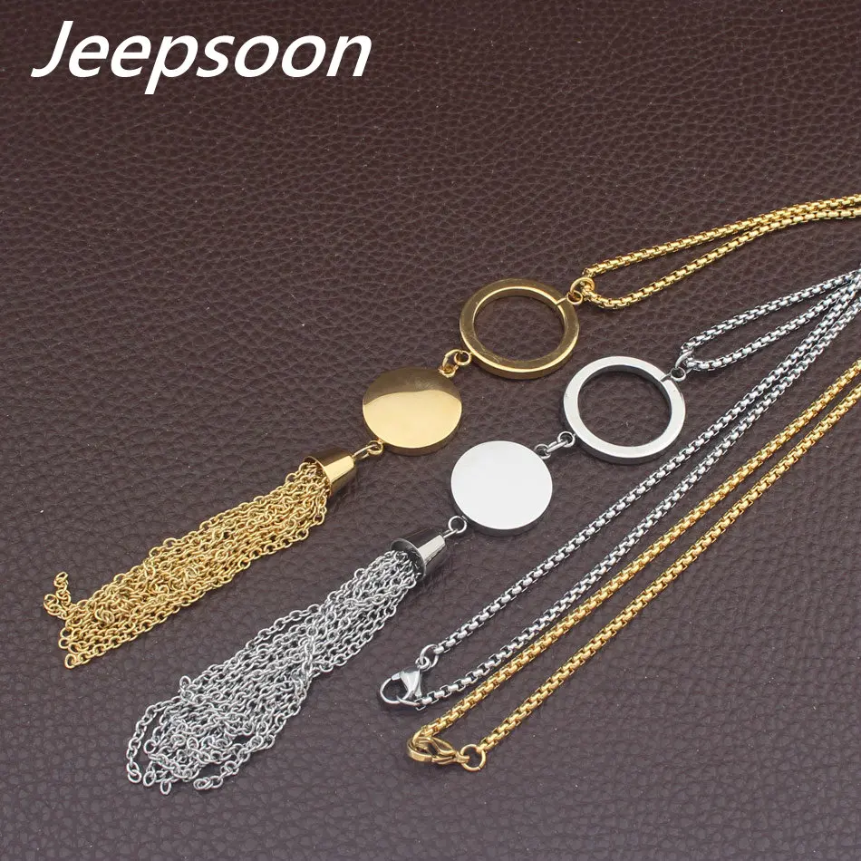 Jeepsoon модные ювелирные изделия из нержавеющей стали для женщин 700 мм Длинный