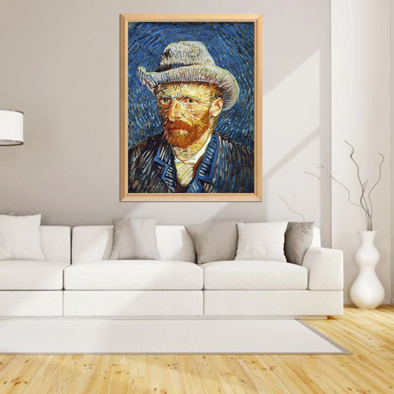 Автопортрет Vencint Van Gogh от Pointillism 5D алмазная живопись своими руками полностью