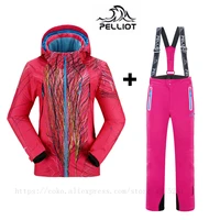 famous brand pelliot women ski suits jackets pants warm winter waterproof skiing snowboarding clothing ski jacketpants sets
