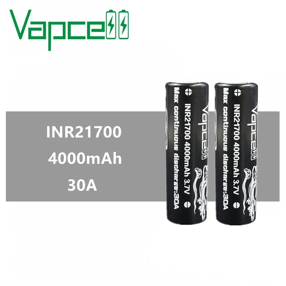 Аккумуляторная батарея VAPCELL INR21700 4000 мАч 21700 30 А 3 7 в 2 шт.|Перезаряжаемые батареи| |