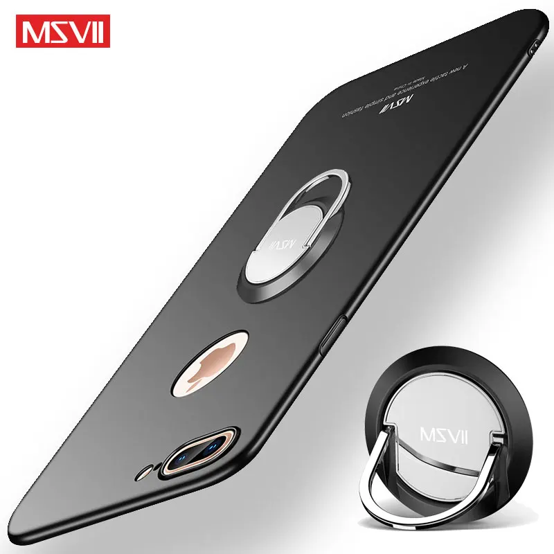 MSVII чехол для iPhone 7 роскошный матовый 8 Plus тонкий металлический Hrad держатель |