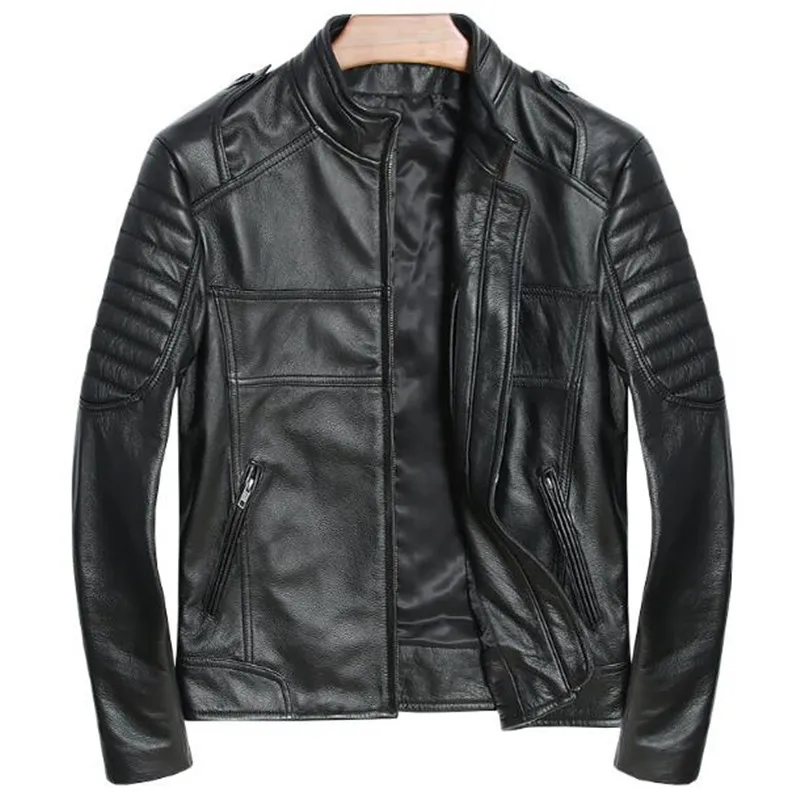 

Winter Genuine Leather Jacket Man Vintage Classic High Quality Leather Jacket For Men 2022 Male Casual Real Sheepskin Coat