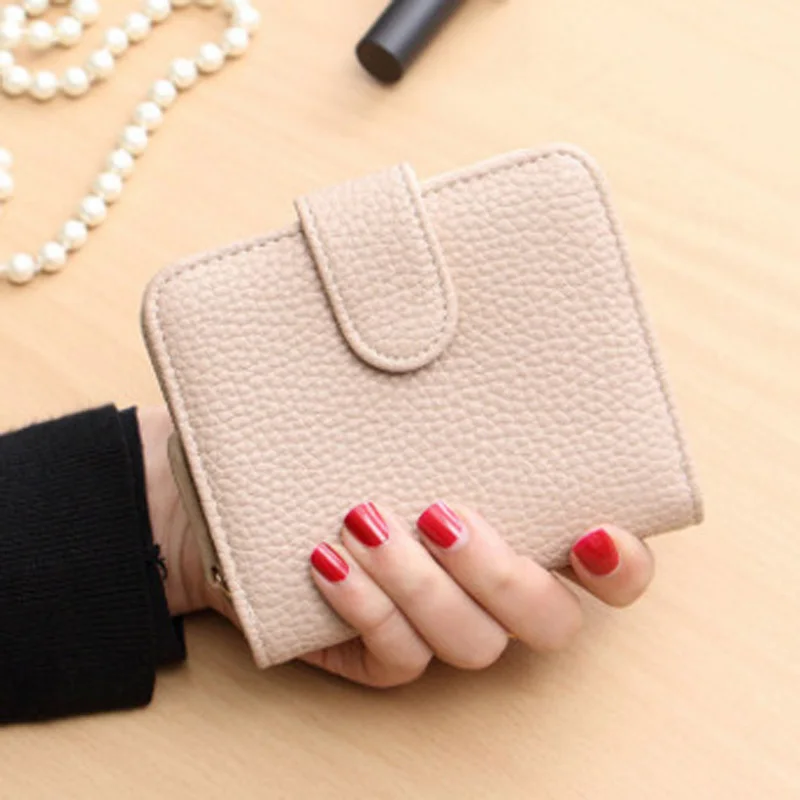 Beige Модный женский кошелек из матовой кожи на молнии, кошелек для монет, Женский кошелек и маленький кошелек, женские кошельки, держатель для карт, короткие Carteras - Цвет: Beige