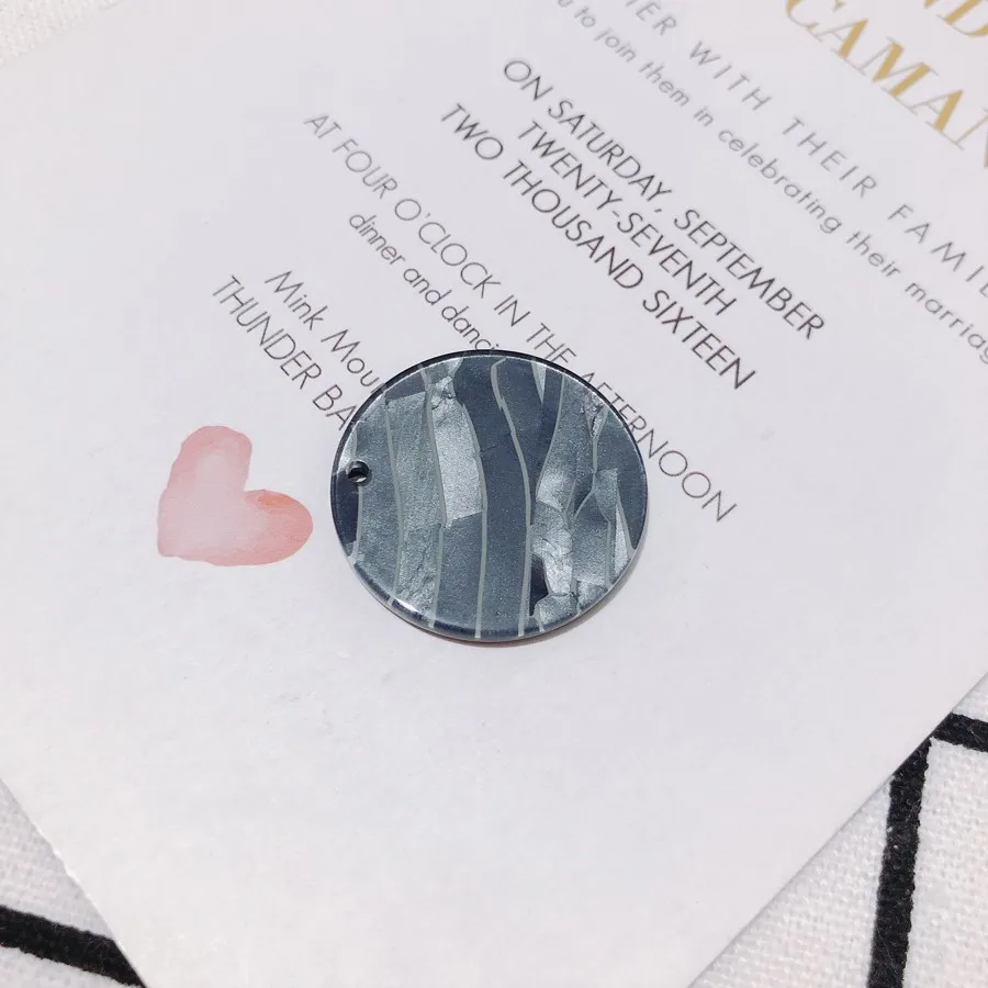 12-(26mm) DIY ювелирные изделия Аксессуары Япония и Южная Корея модные зерна ацетат диск серьги ручной работы материал кулон фиолетовый виноград 10 шт - Цвет: 12-(26mm)