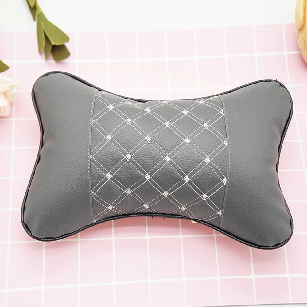 Dark gray white line 1 шт. автомобильное кресло подголовник с памятью подушка для головы и шеи удобная мягкая подушка для шеи Подушка для поддержки автомобиля аксессуары для интерьера - Цвет: Dark gray white line
