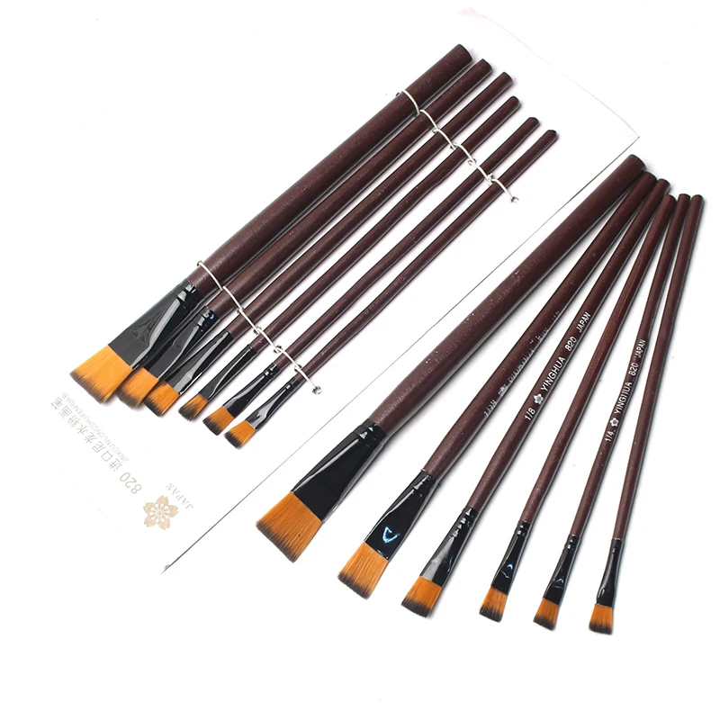6 шт./компл. нейлоновые кисти для рисования Ручка Кисть акрила и масла
