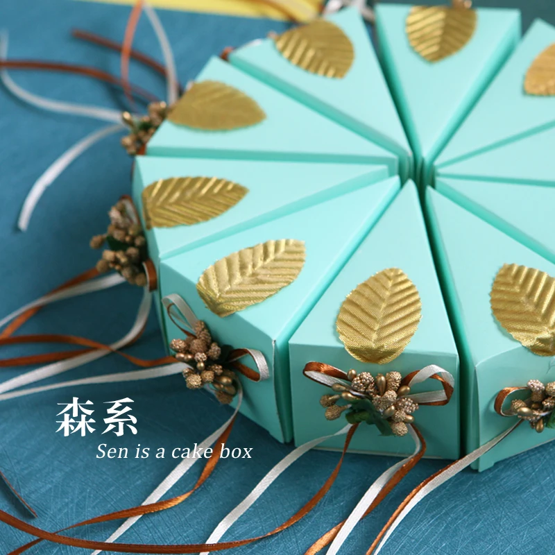 5 стилей креативные бумажные коробки треугольной формы для торта свадебных