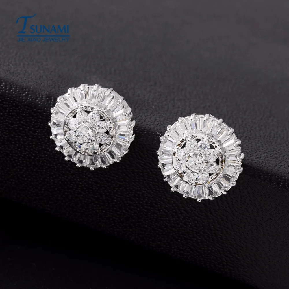 A famous brand of zircon earrings for women/girls An ear nail the round ladder ER-107 | Украшения и аксессуары