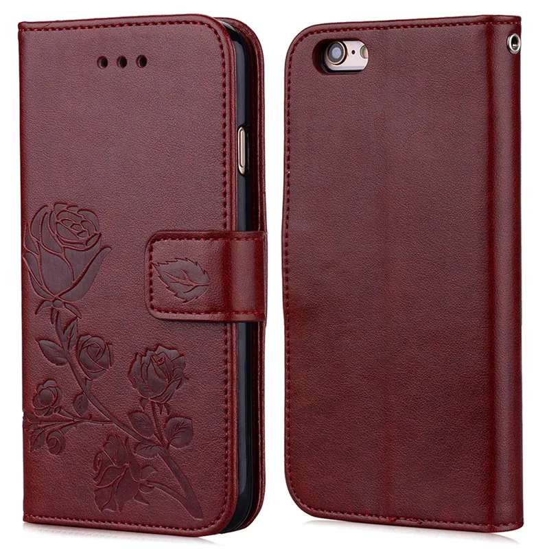 Fashion Rose Pattern flip leather protective Mobile Phone Shell for iPhone 5 5s 6 6s plus Business Case iphone Cover | Мобильные