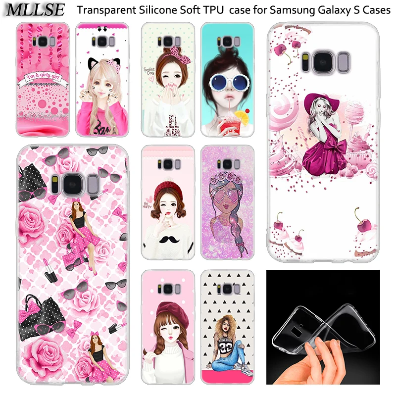 hot fashion girl soft silicone case for samsung galaxy note 10 plus s8 s9 s10 plus 5g s6 s7 edge s5 s10e note 5 fashion cover free global shipping