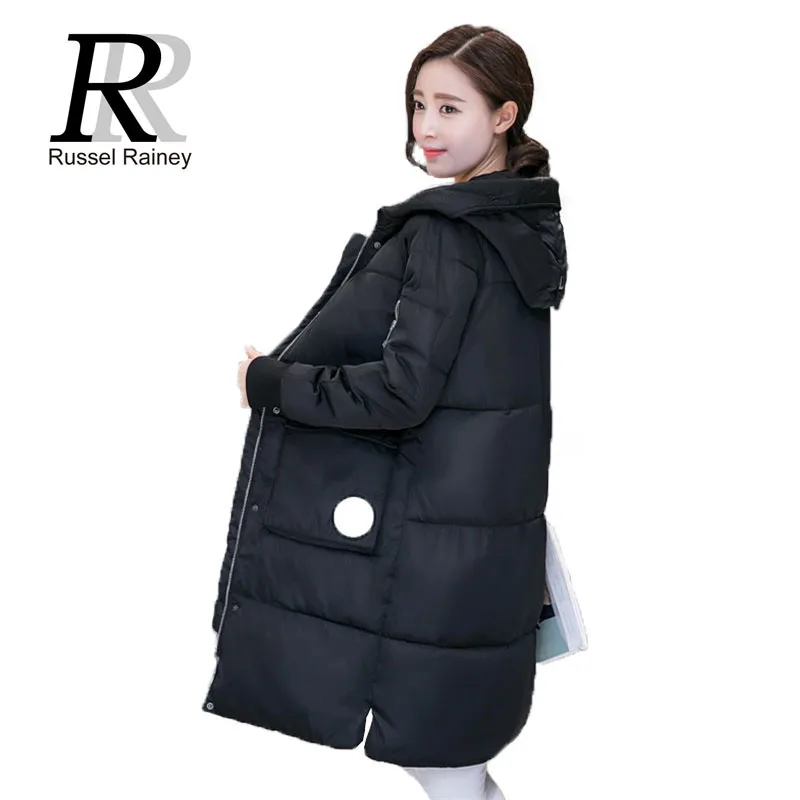 RR Winter Women Coats 2016 New Fashion Long Cotton Padded Jackets Female Thick Warm Hooded Parkas Solid Loose Outercoat | Женская одежда