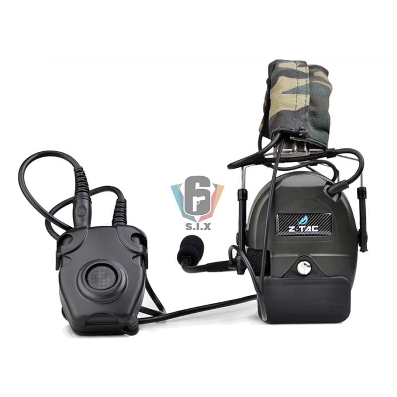 Z-TAC Tactical gear Peltor Comtac I гарнитура шумоподавление наушники страйкбол с Z-Tactical Peltor PTT kenwood