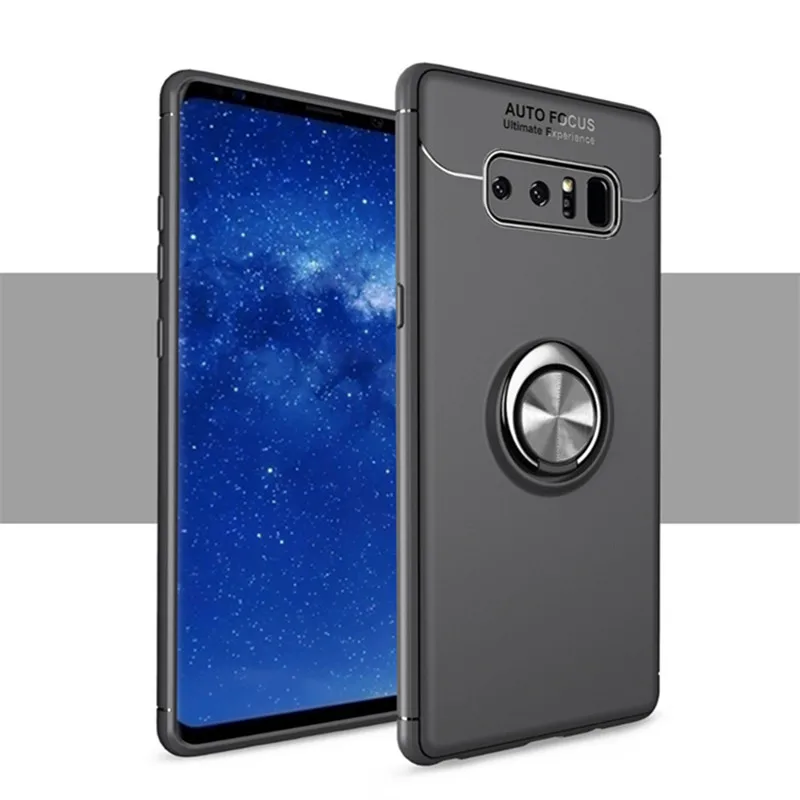 Роскошный ультра тонкий силиконовый чехол для Samsung Galaxy S9 S8 Plus с кольцом вращением