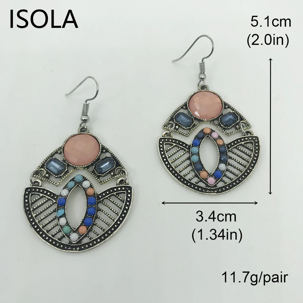 Винтажные серьги-подвески ISOLA круглые акриловые серьги круглой формы в античном