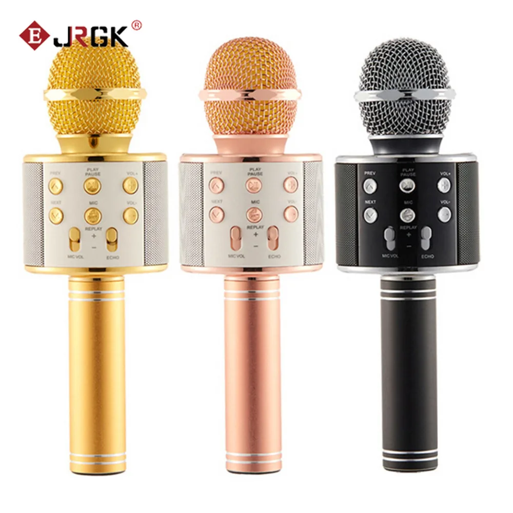 WS-858 Беспроводной Bluetooth Караоке ручной микрофон USB КТВ плеер Mic усилитель Динамик