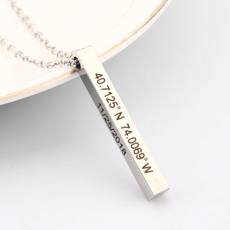 Кулон бар ожерелье ювелирные изделия координат Подарок GPS на большое расстояние
