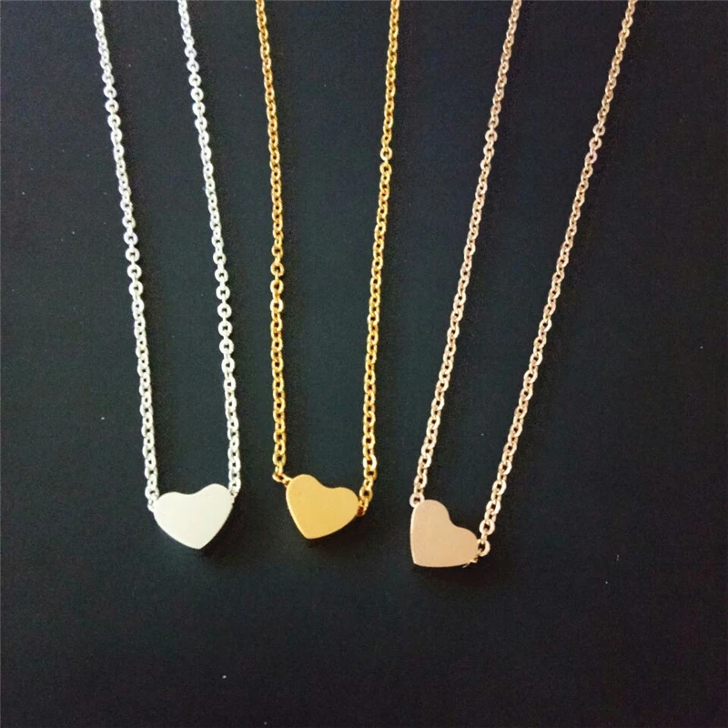 ICFTZWE подвеска в форме сердца из нержавеющей стали Золотая цепочка колье