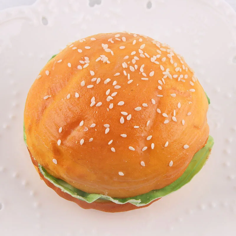 1 шт. Новинка 9 см милые мягкие Yummy гамбургер макияж зеркало милый Моделирование еда модель украшения кухня ролевые игрушки - Цвет: Белый