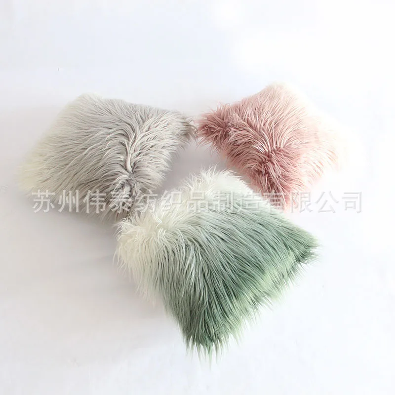 Faux fur Gradient plush pillowcase cushion cover 45*45cm