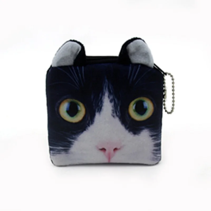 Мини сумка для монет с 3D квадратным принтом животных женская хранения милый