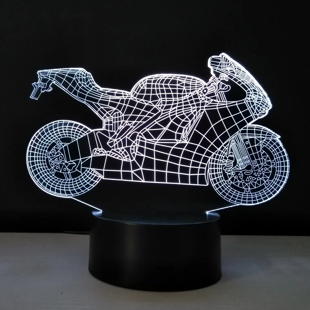 Бесплатная доставка 3D настольная лампа мотоциклетные ночники светодиодные