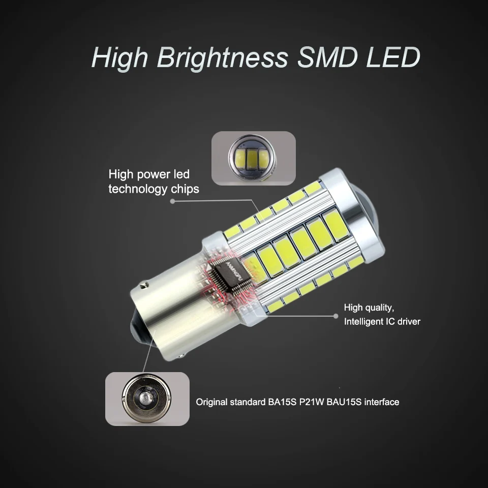 ANMINGPU 1x сигнальная лампа P21W LED 1156 светодиодсветильник указателя поворота 33SMD 5730