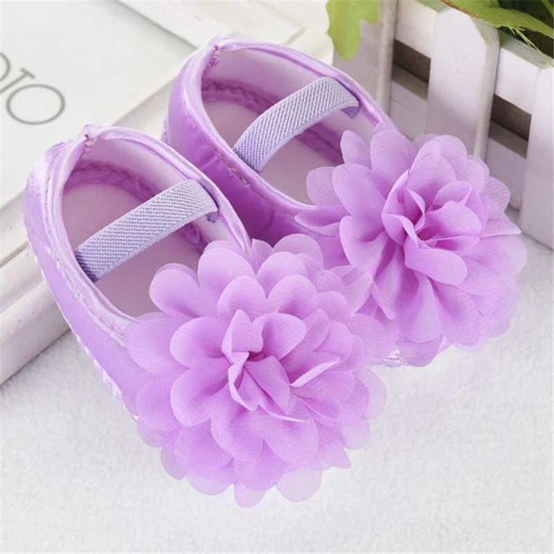 LONSANT First Walkers Fashion Toddler Baby Girl Shoes Chiffon Flower Elastic Band Newborn Walking Dropshipping Wholesale |