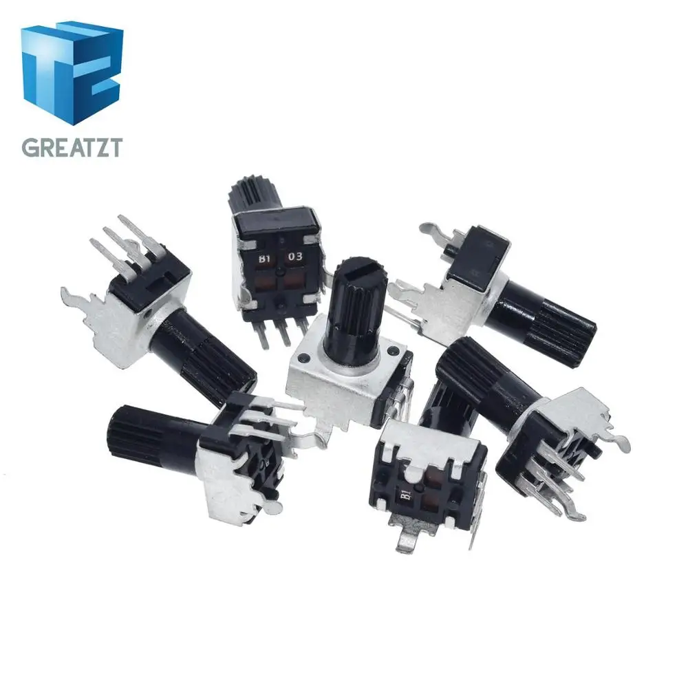 GREATZT 10 шт. Rv09 вертикальный 12 5 мм вал 1k 2k 5k 10k 20k 50k 100k 0932 регулируемый резистор 9 типа 3