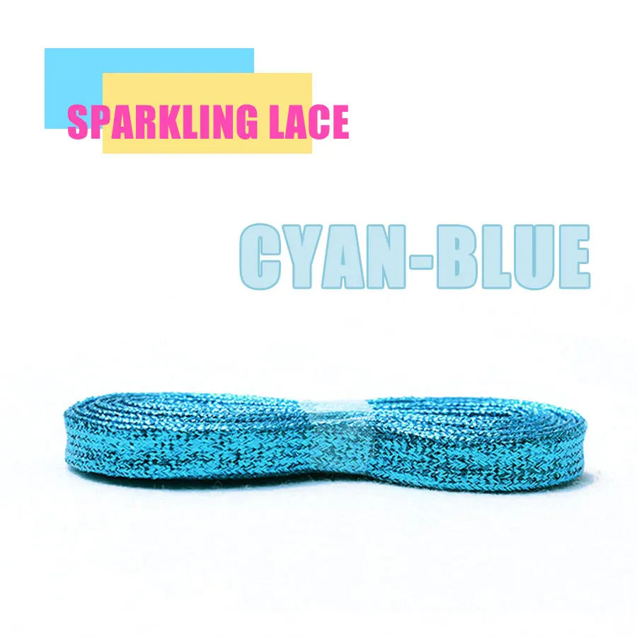 Light Blue Цветные мужские и женские шнурки для кроссовок с металлическим блеском, блестящий шнурок золотого цвета, серебристые плоские шнурки, спортивная обувь для бега, шнуровка - Цвет: Light Blue