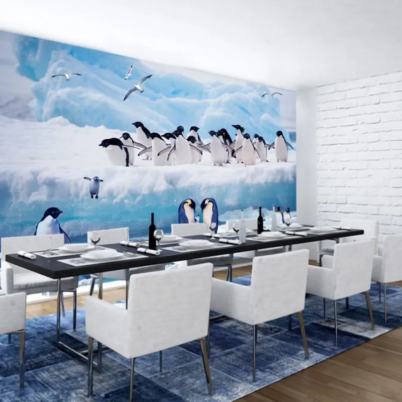 Дропшиппинг обои на заказ для детей лед и снег Пингвин спальни фото роспись