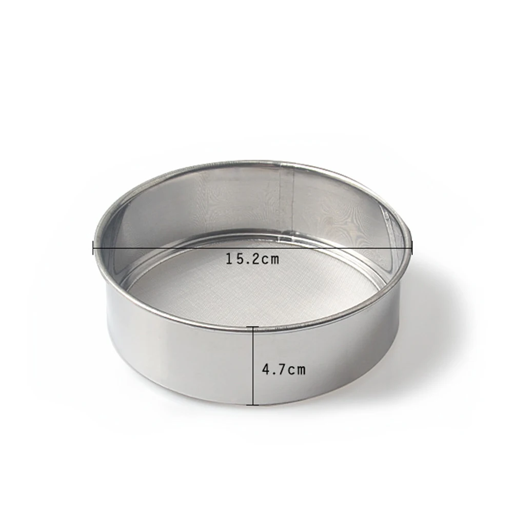 1 шт. Профессиональный круглый сито для муки из нержавеющей стали с 60 сетками