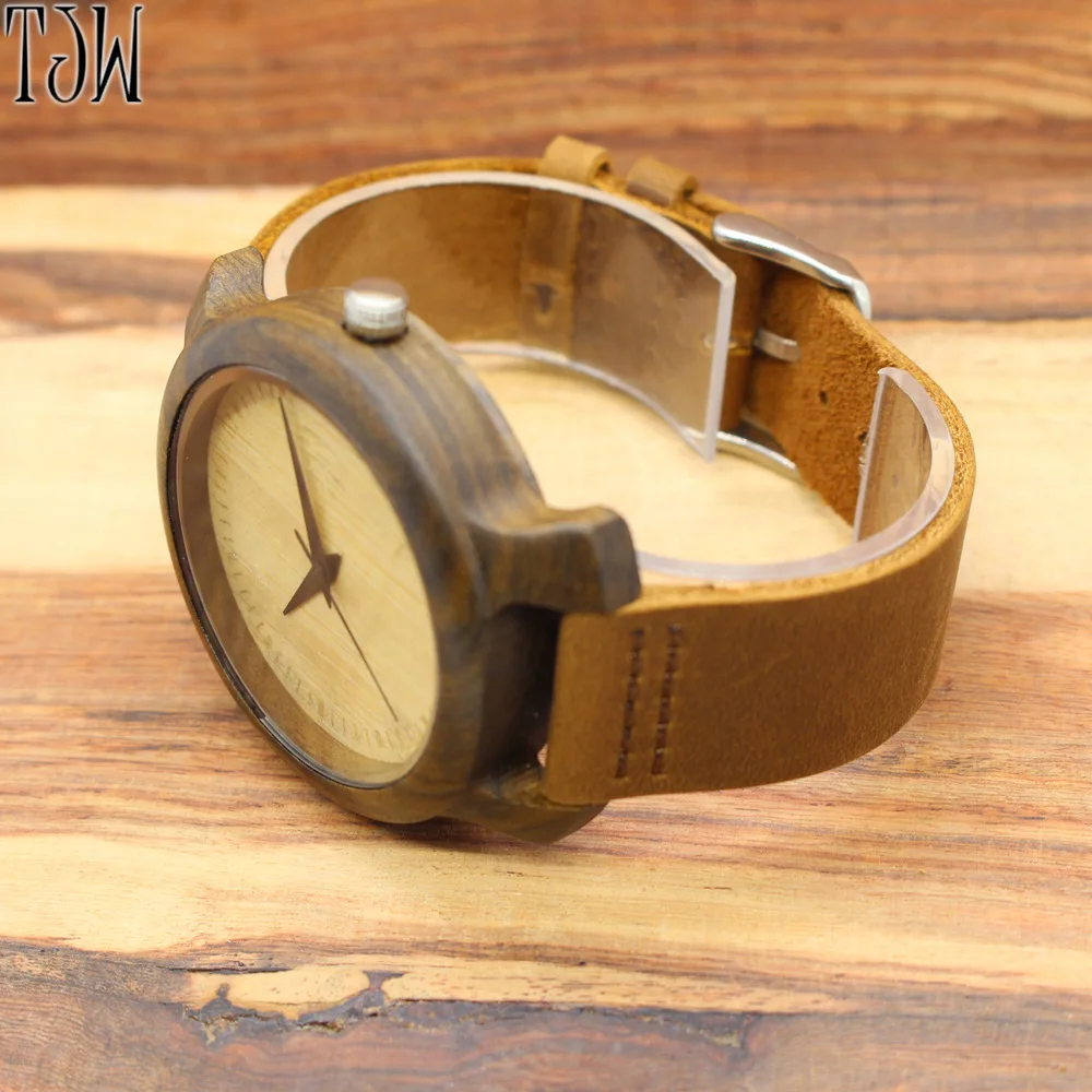 Модные Недорогие бамбуковые часы с большим циферблатом для мужчин классические