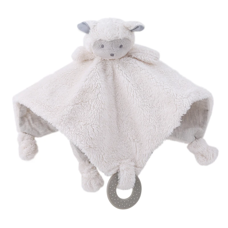 

Cute Sheep Toys Infant Reassure Towel Newborn Blanket Baby Appease Towel Educational Sleeping Plush Rattle Toy With Teether
