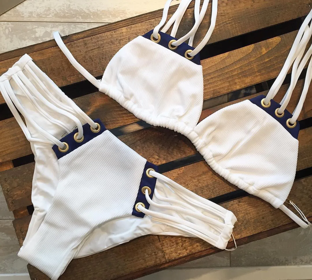 Лоскутная комплект бикини 2018 Для женщин купальники повязку купальник