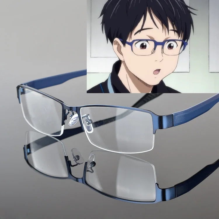 

Юрий! On ICE Katsuki Yuri аниме очки синяя оправа очки в стиле Косплей