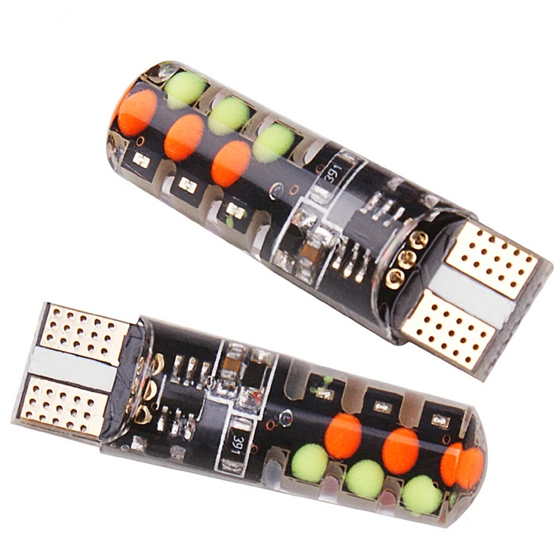 2 шт. светодиодные RGB лампы T10 W5W с пультом дистанционного управления 12 чипов|interior