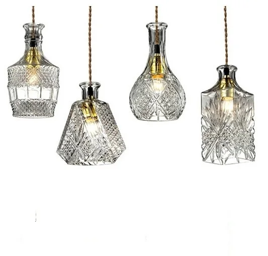 Светодиодные подвесные светильники в стиле ретро резные стеклянные