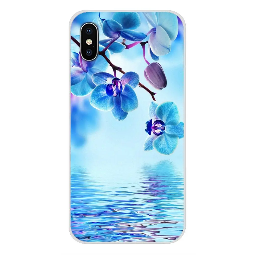 Blue Orchid Flower Wallpaper Artwork TPU Silicone Case For Apple iPhone X XR XS MAX 4 4S 5 5S 5C SE 6 6S 7 8 Plus ipod touch | Мобильные
