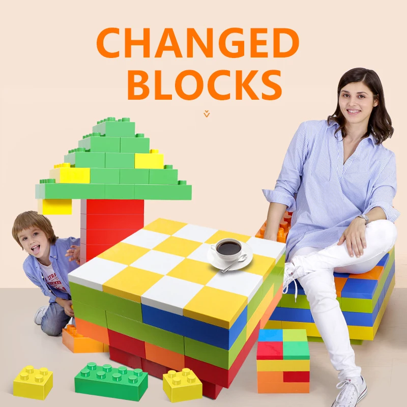 Экстра большие частицы строительные блоки 4 типа Собранный замок MOC DIY творческая