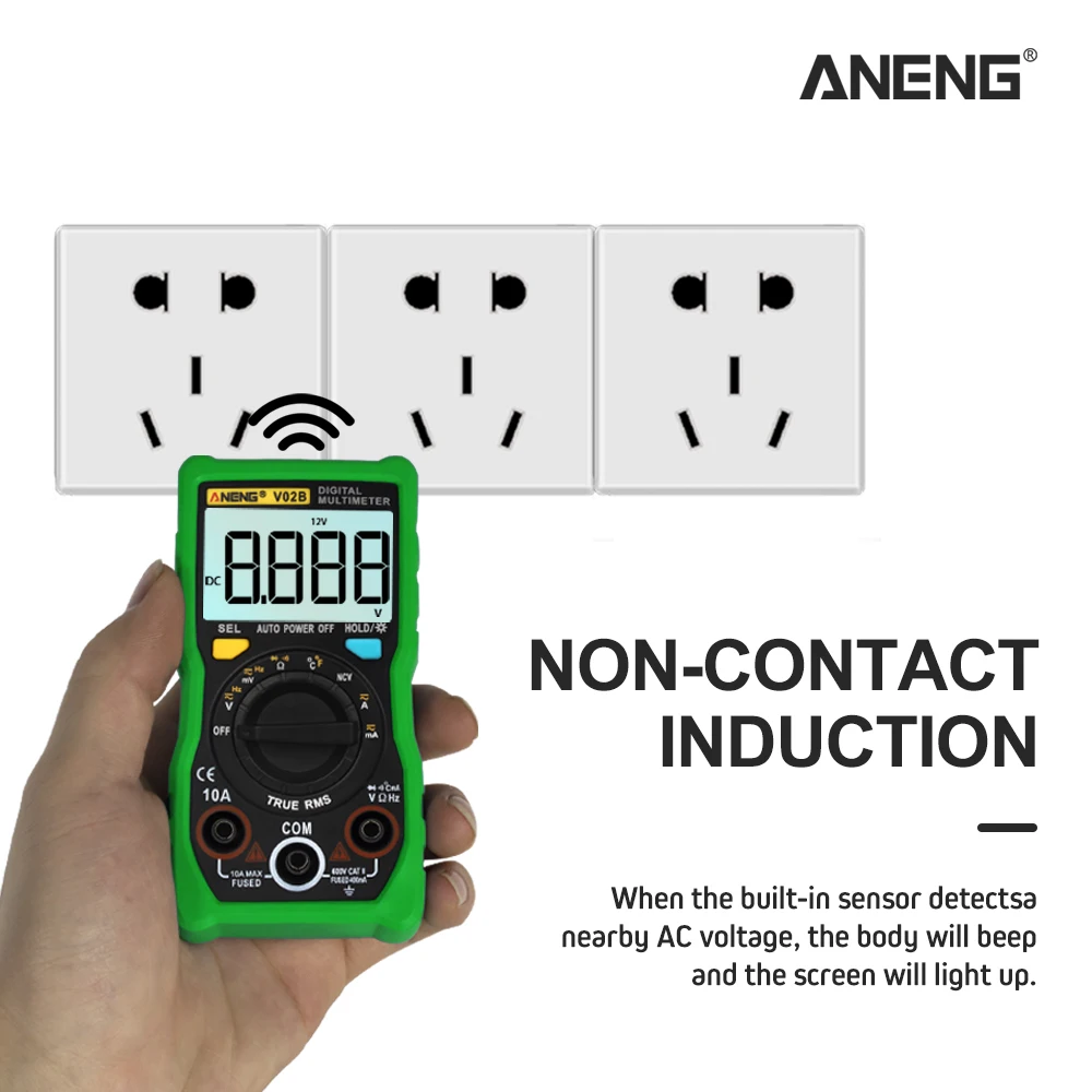 ANENG V02B 4000 отсчетов Цифровой мультиметр Высокоточный Автоматический диапазон True