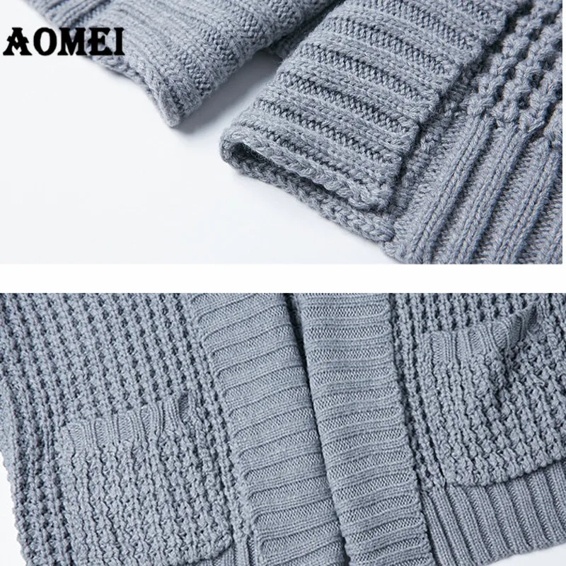 Серый кардиган свитер верхняя одежда пальто женские топы длинный джемпер леди